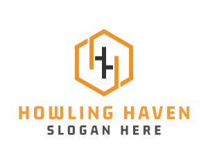 Hexagonal Letter HH logo design