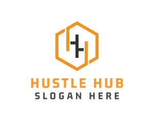 Hexagonal Letter HH logo design