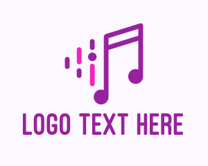 Pop - Purple Music Note logo design