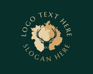 Moose - Stag Deer Horn logo design