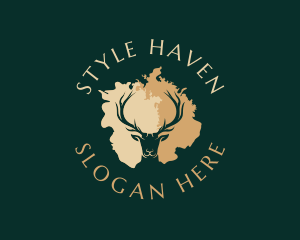 Moose - Stag Deer Horn logo design