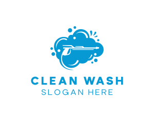 Pressure Washing Cleaning Bubbles logo design