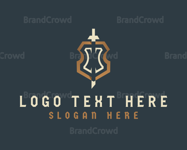 Elegant Shield Sword Logo