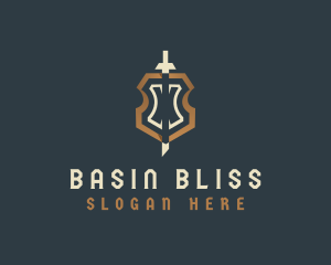 Elegant Shield Sword logo design