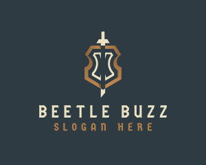 Elegant Shield Sword logo design