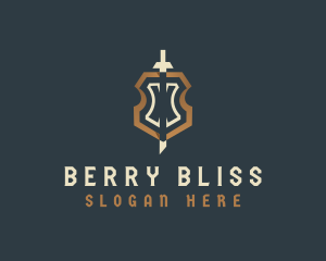 Elegant Shield Sword logo design