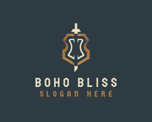 Elegant Shield Sword logo design