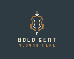 Manly - Elegant Shield Sword logo design