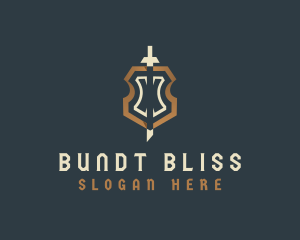 Elegant Shield Sword logo design