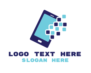 Text Message - Pixel Mobile App logo design