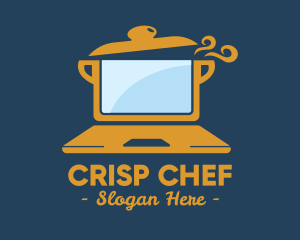 Online Cooking Recipe Laptop logo design