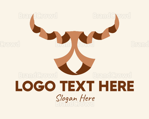Brown Ribbon Bull Logo