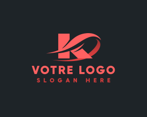 Swoosh - Multimedia Agency Letter K logo design