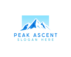 Climb - Icy Mountain Peak logo design
