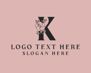 Lettering - Floral Petal Letter K logo design