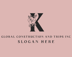 Event Styling - Floral Petal Letter K logo design