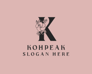 Floral Petal Letter K logo design