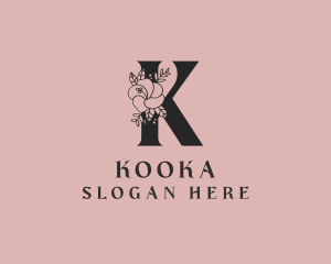 Floral Petal Letter K logo design