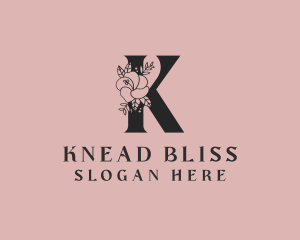 Floral Petal Letter K logo design