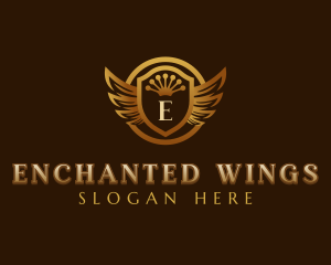 Luxury Wings Shield logo design