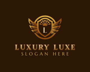 Luxury Wings Shield logo design