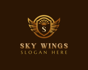 Luxury Wings Shield logo design