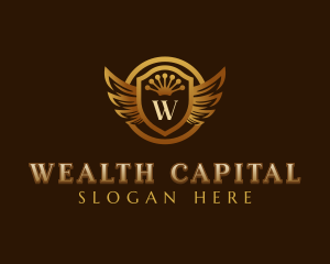 Luxury Wings Shield logo design