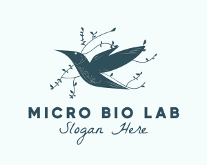 Blue Hummingbird Foliage logo design