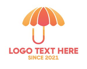 Weather - Orange & Pink Umbrella logo design