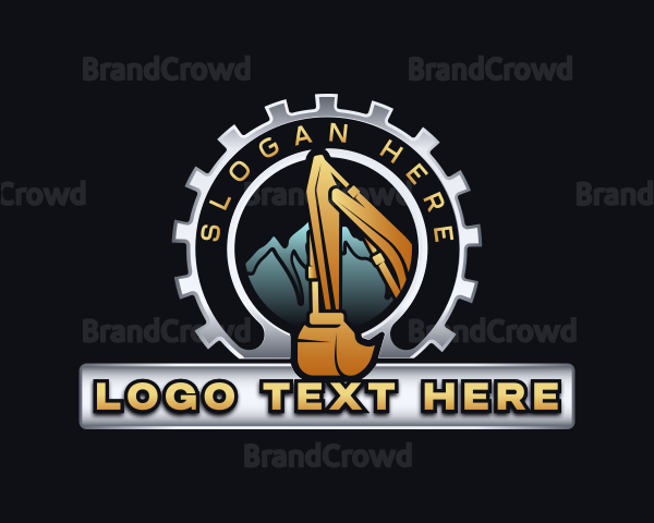 Excavator Construction Builder Logo