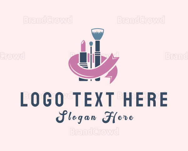 Cosmetic Makeup Ribbon Logo