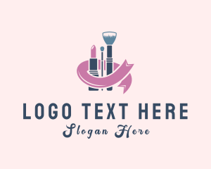 Lipstick - Cosmetic Makeup Ribbon logo design