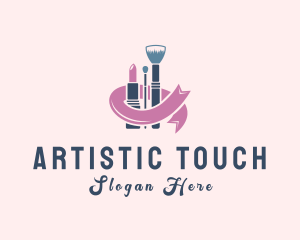 Cosmetic Makeup Ribbon logo design