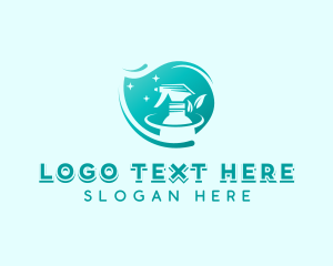 Clean - Disinfectant Cleaning Sprayer logo design