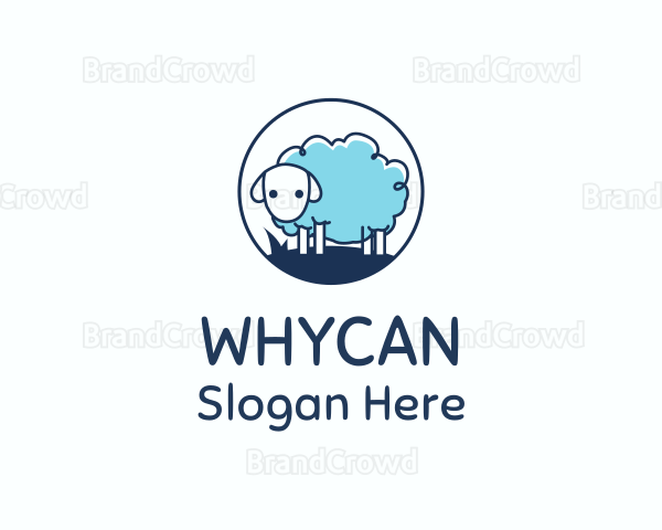 Cute Blue Sheep Logo