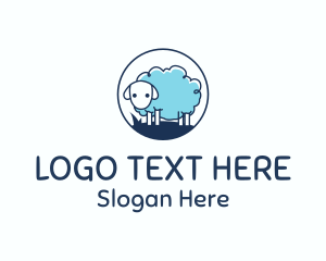 Cute Blue Sheep Logo