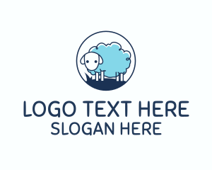 Animal - Cute Blue Sheep logo design