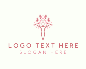 Feminine - Tree Woman Nature logo design