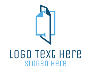 Paper - Blue File Documents logo design