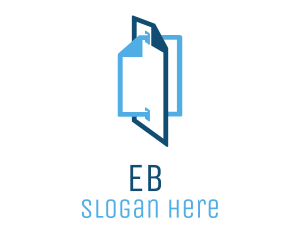 Paper Sheet - Blue File Documents logo design
