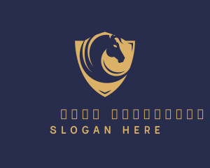 Golden Shield Horse Logo