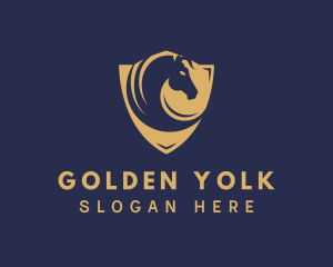 Golden Shield Horse logo design