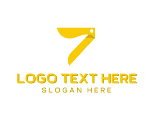 Seventh - Abstract Razor Number 7 logo design