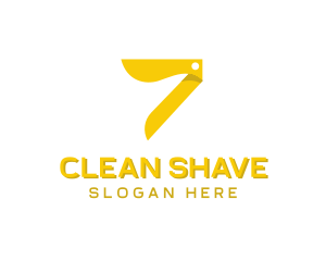 Shave - Abstract Razor Number 7 logo design