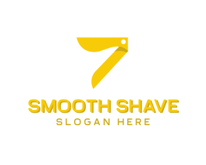 Shaving - Abstract Razor Number 7 logo design