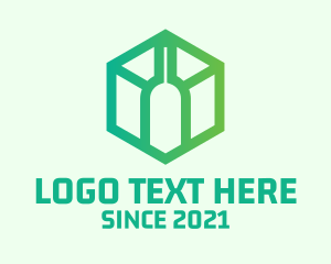 Hexagon Wine Bottle  logo design
