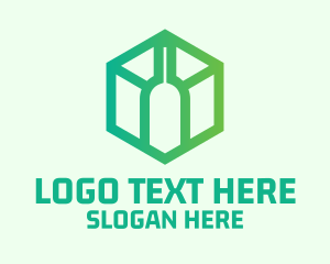 Hexagon Wine Bottle  Logo