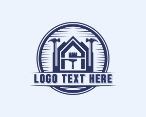 Remodeling - Paintbrush Hammer Maintenance logo design