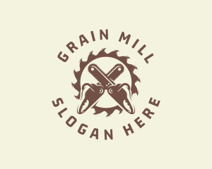 Mill - Sawmill Chainsaw Woodwork logo design