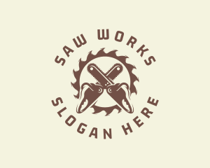 Sawmill Chainsaw Woodwork logo design